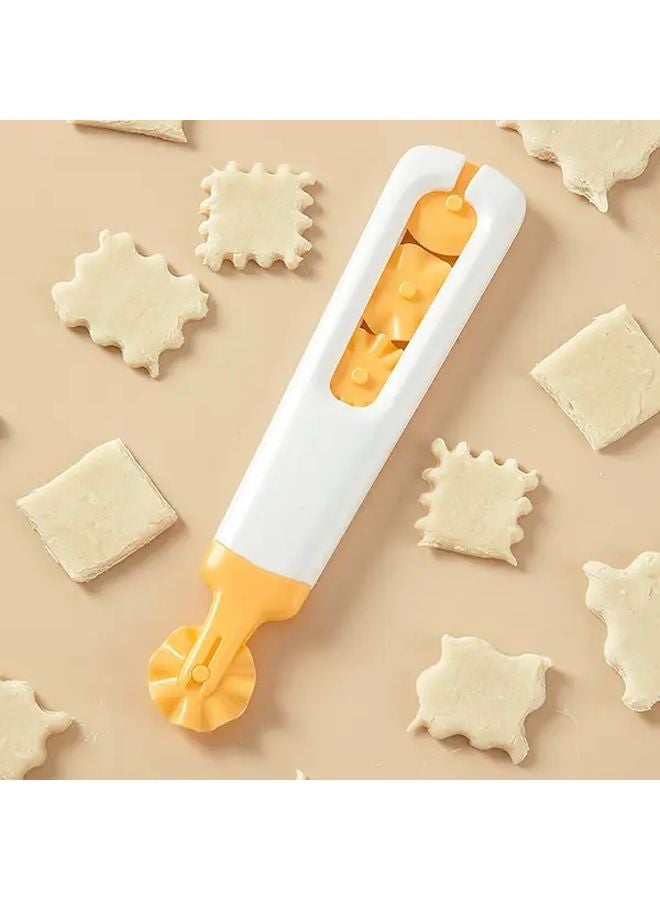Yellow 4 In 1 Pastry Cutter Dough Scraper Chopper Blender Multi Function Baking Tool - Image 1